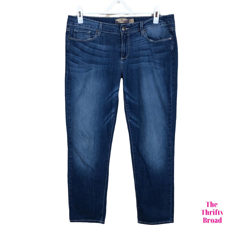 Paige Womens 32 Mid Rise Cropped Venice Skinny Jeans